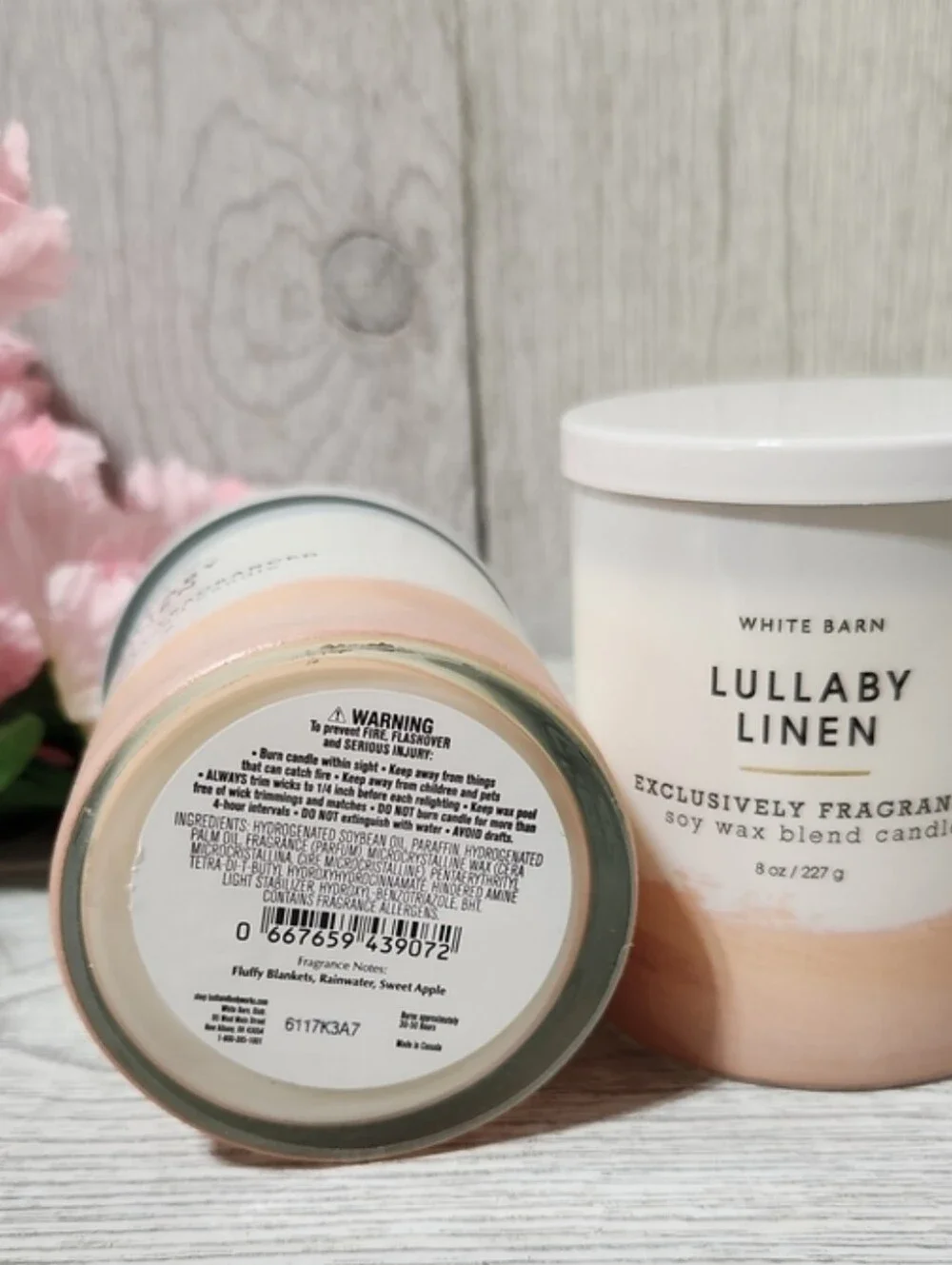 Bath & Body Works Lullaby Linen 8oz Single Wick Candles X2 - Picture 2 of 3